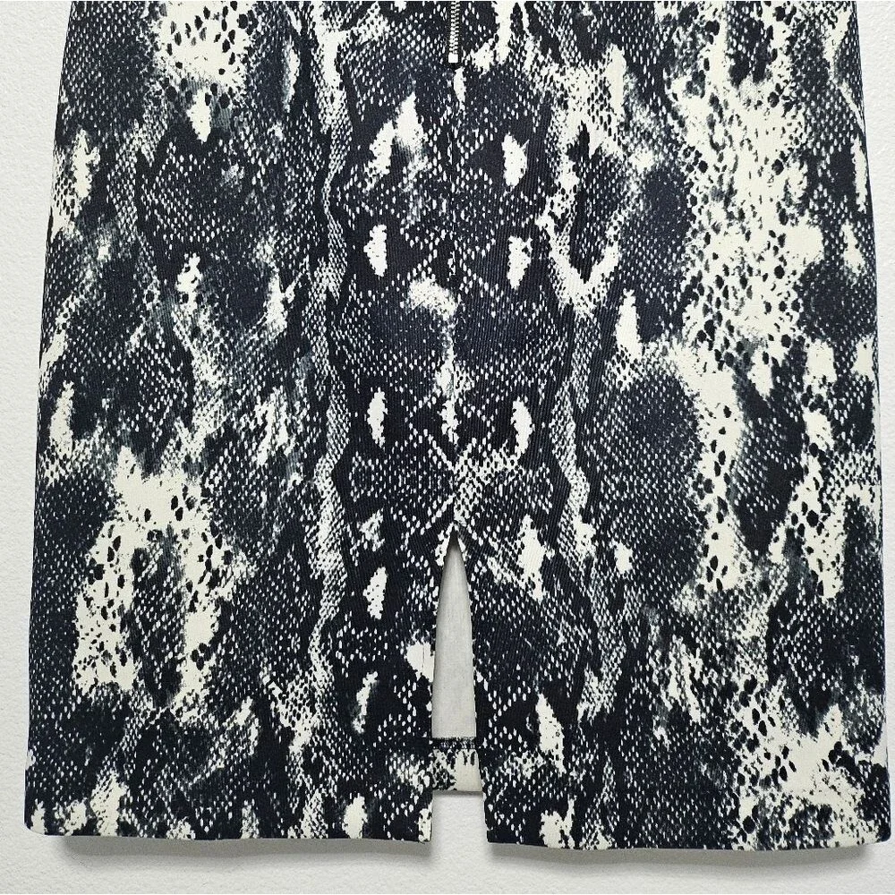 Calvin Klein Stretch Snakeskin Pencil Skirt Animal Print Office Date Night XS